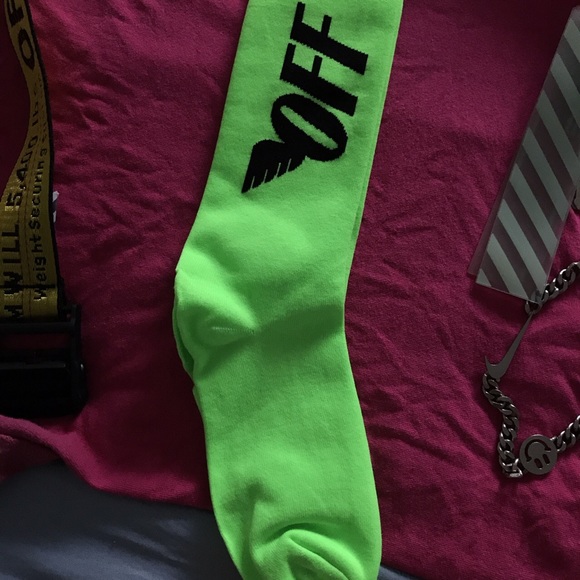 Off white Neon green socks - Picture 2 of 2